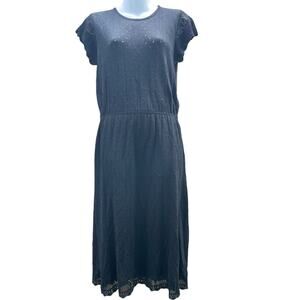 Vintage Albert Nipon knitwear black short sleeve below the knee dress
